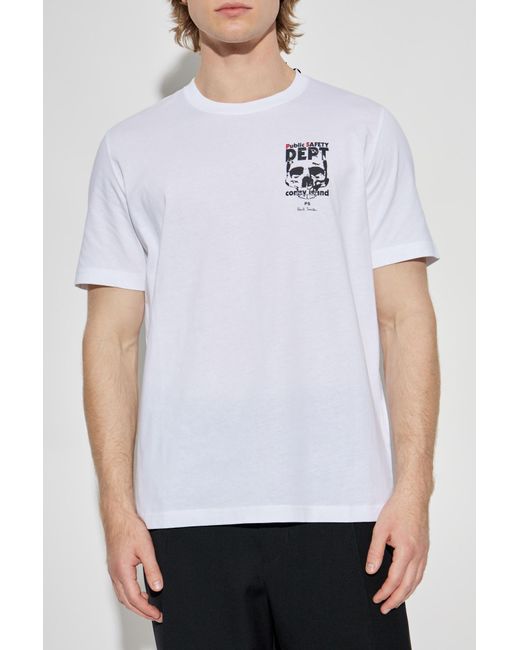 Paul Smith White T-Shirt With Colorful Print for men
