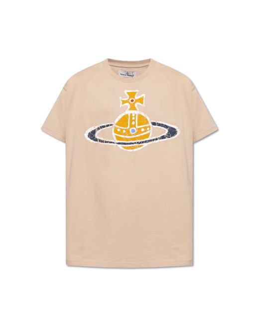 Vivienne Westwood Natural T-shirt With Logo, for men
