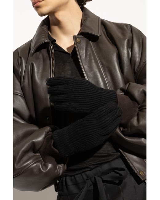 Giorgio Armani Black Cashmere Gloves for men