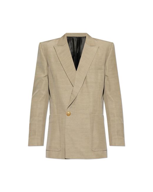 Balmain Natural Double-Breasted Blazer for men