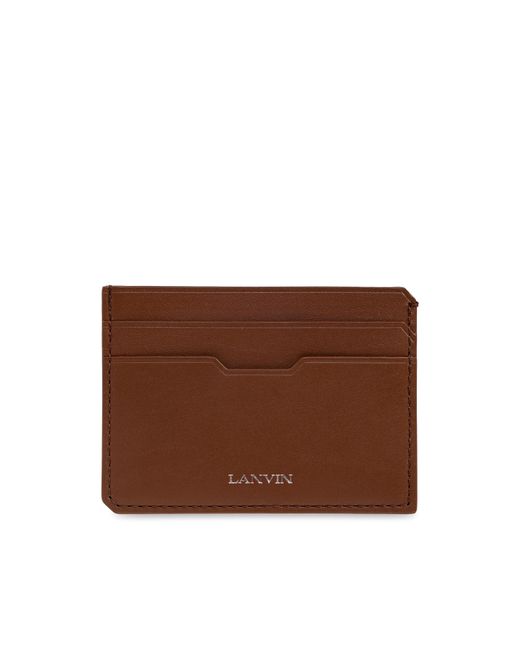 Lanvin Brown Leather Card Holder for men