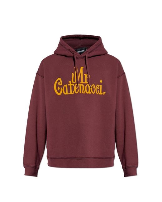 DSquared² Red Sweatshirt With Logo for men