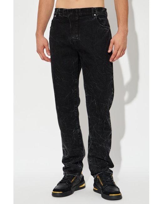 Balmain Black Jeans With A 'Vintage' Effect for men