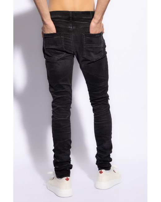 Amiri Black Jeans With Decorative Insert, for men