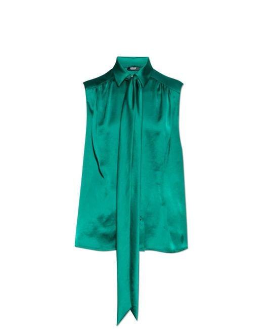 Versace Green Top With Decorative Tie