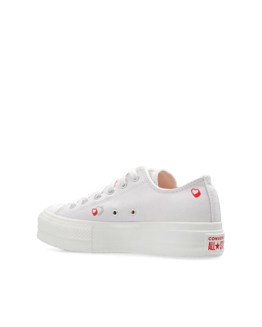 Converse White 'chuck Taylor All Star Lift Platform Y2k Heart' Sneakers,
