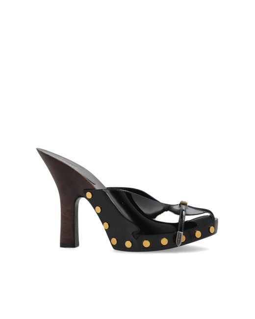 Versace Black Heeled Mules