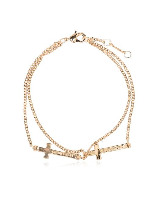 DSquared² Metallic Brass Bracelet for men
