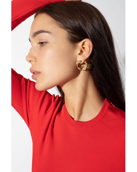 Givenchy Metallic Logo-shaped Earrings