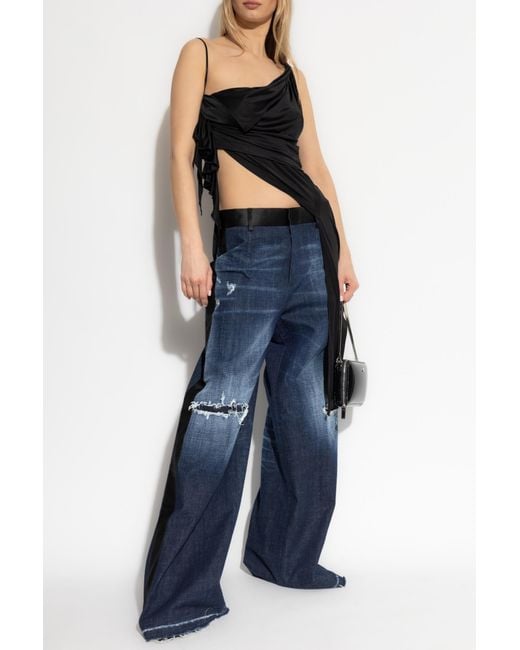 DSquared² Blue Wide-Leg Jeans