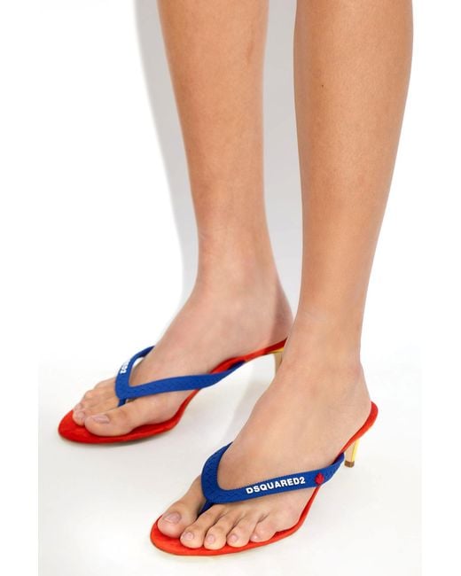 DSquared² Multicolor Heeled Mules With Logo