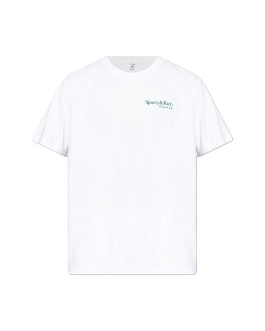 Sporty & Rich White T-Shirt From The "Tennis Club" Collection