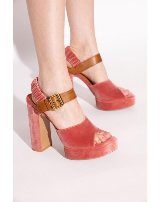 Chloé Pink Platform Sandals "Aria"