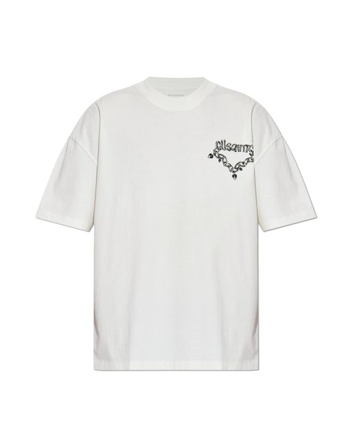 AllSaints White T-Shirt "Drip" for men