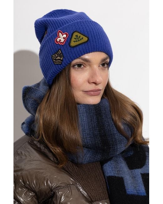 DIESEL Blue Wool Beanie 'K-Phat'