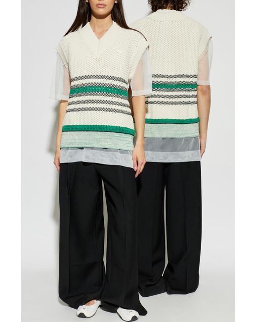 LACOSTE RUNWAY Green Vest With Logo