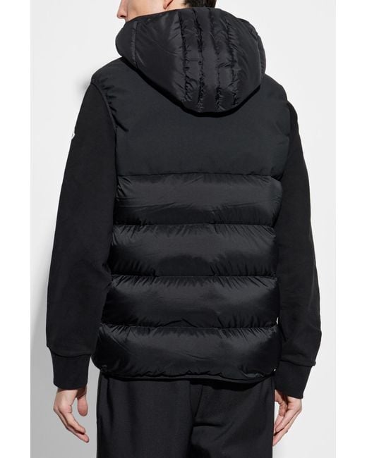 Moncler Black Down Vest Bresse for men