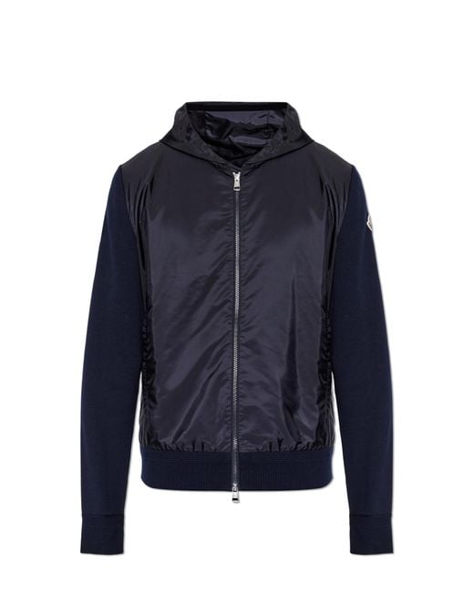 Moncler Blue Cardigan Made Of Mixed Materials for men