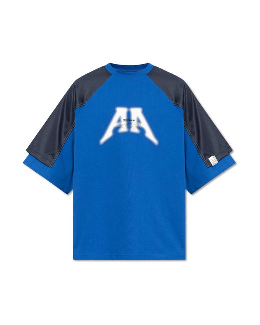 Adererror Blue T-Shirt With Logo