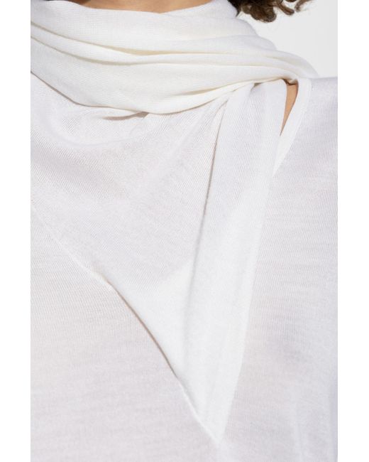 Totême  White Sweater With Scarf