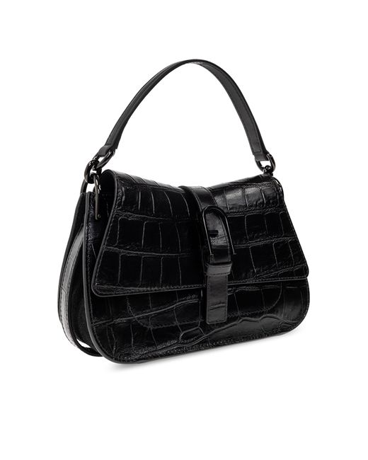 Furla Black ‘Flow Mini’ Leather Shoulder Bag