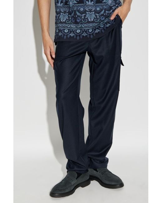Etro Blue Cargo Trousers for men