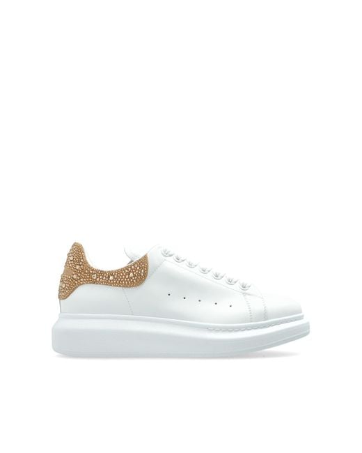 McQueen White Sports Shoes With Shiny Appliqués