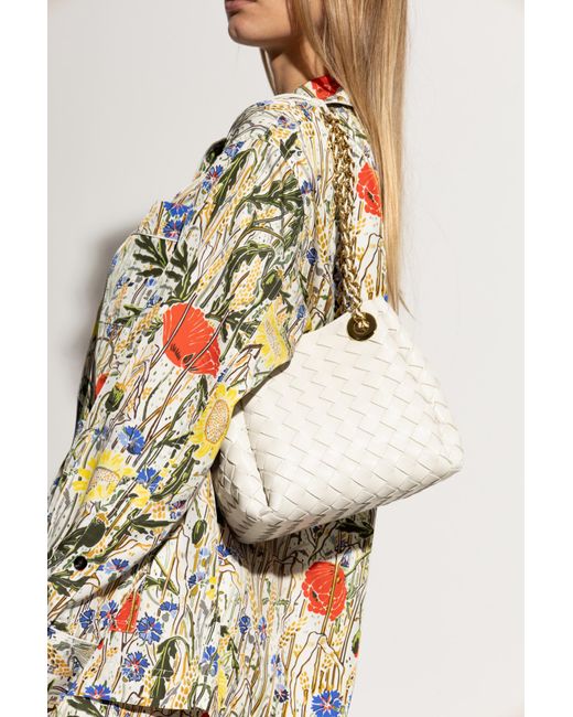 Bottega Veneta Natural Shoulder Bag Parachute Small