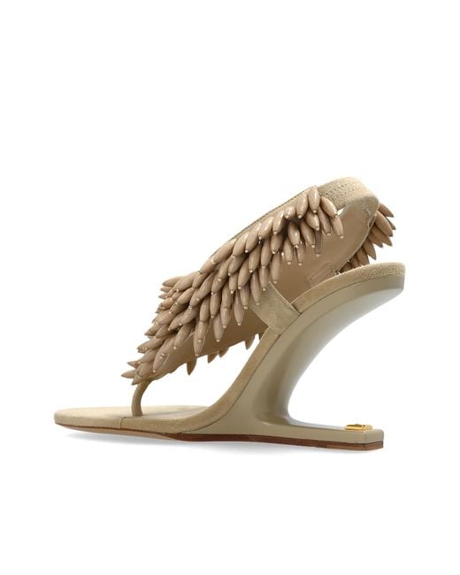 Balmain Green Wedge Sandals