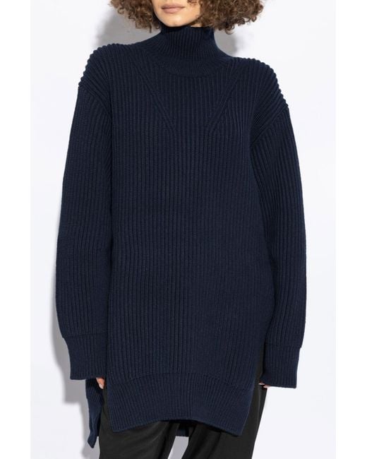 Jil Sander Blue Woolen Turtleneck