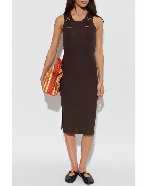 Loewe Brown Dress With A Slit
