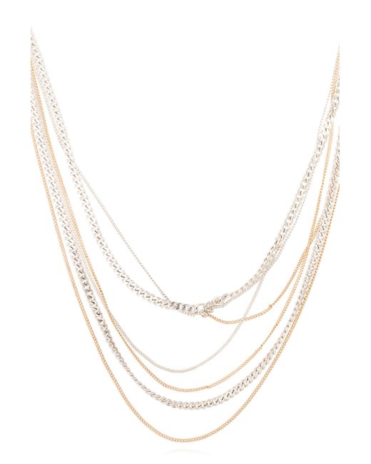 AllSaints White Brass Necklace