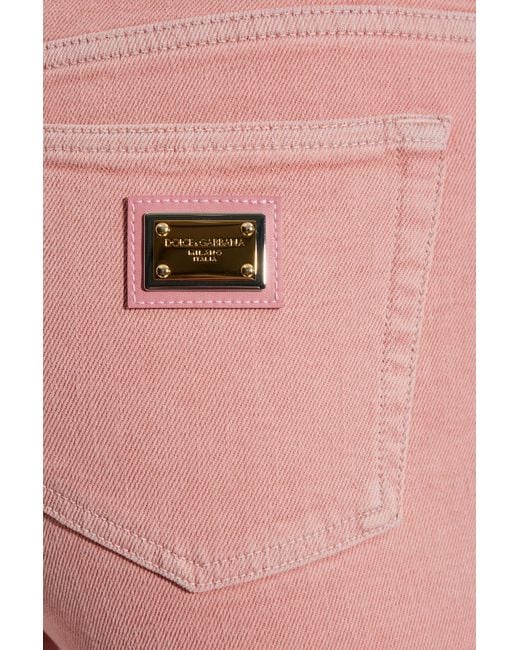 Dolce & Gabbana Pink Jeans With Logo
