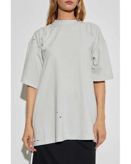 Balenciaga White T-Shirt With A Vintage Effect