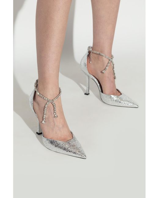 Jimmy Choo White Heeled Shoes 'Stwvie'