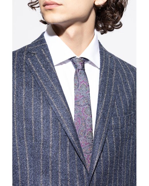 Etro Purple Patterned Tie for men