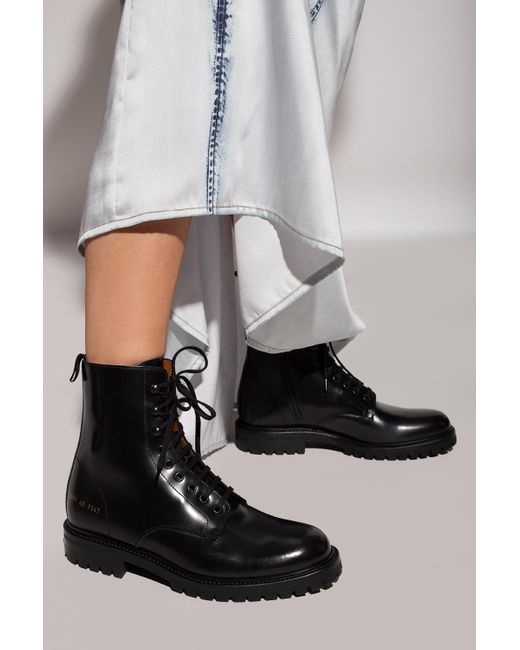 common projects black combat boots