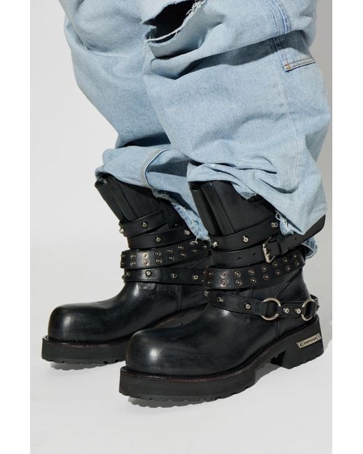 Balenciaga Black 'Venom City' Leather Platform Shoes for men