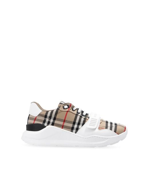 Burberry Metallic Sports Shoes With A Plaid Pattern, for men