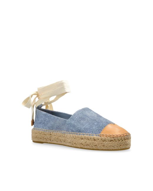 Tory Burch Blue Suede Espadrilles