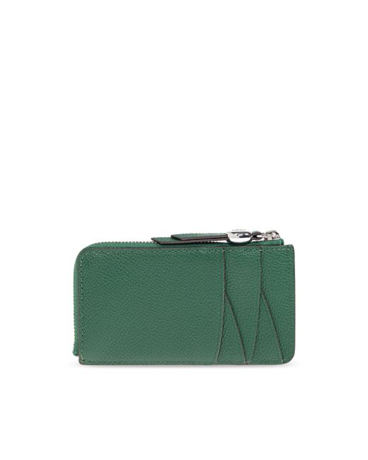 Tory Burch Green Leather Card Holder