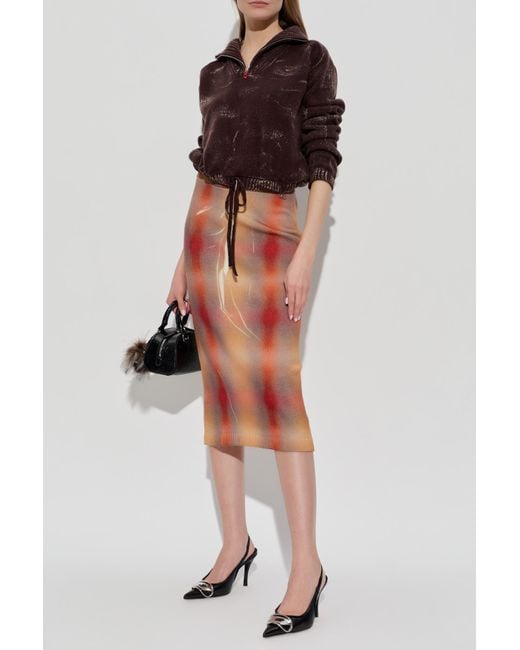DIESEL Orange Wool Skirt "M-Cherie"
