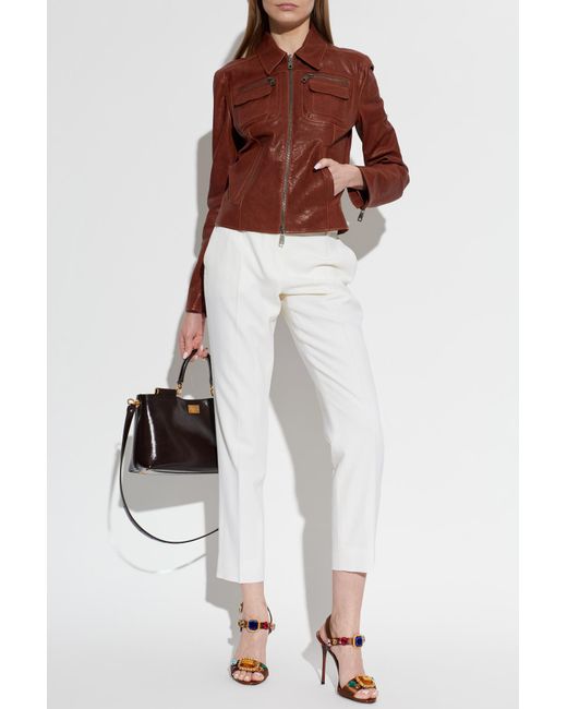 Dolce & Gabbana White Wool Trousers With A Crease