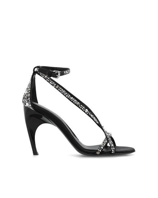 Alexander McQueen Black 'armadillo' Heeled Sandals,