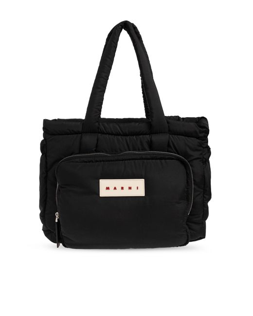 Marni Black Bag With Logo Patch for men