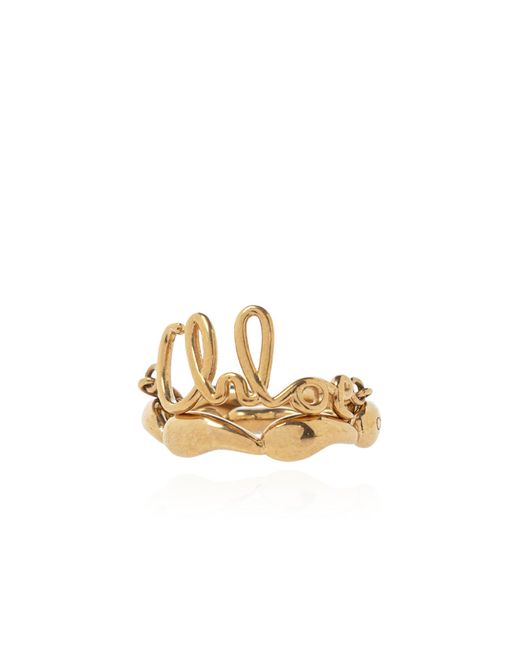 Chloé Metallic Ring With A Chain