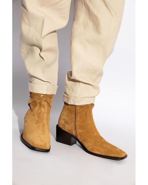 Versace Brown Suede Ankle Boots for men