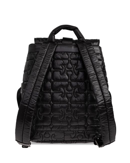 Ganni Black Quilted Backpack