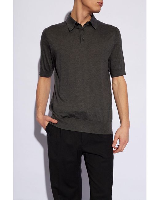 Dolce & Gabbana Black Silk Polo Shirt, for men
