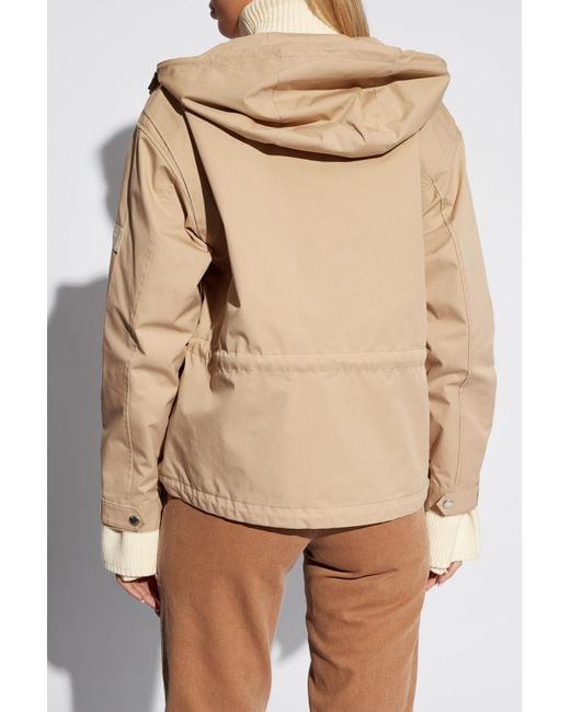 Yves Salomon Natural Waterproof Jacket With Hood,